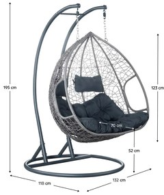 Fotoliu dublu suspendat Deber (gri) . 1116294