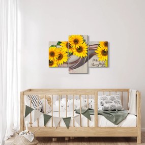 Tablou - Flori strălucitoare de floare soarelui (90x60 cm)