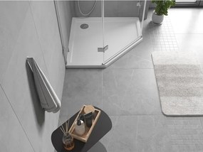 Mexen Flow cadă de duș pentagonală slim 80 x 80 cm, alb lucios - 46P108080
