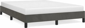 vidaXL Cadru de pat fără saltea, gri închis, 140x200 cm, catifea