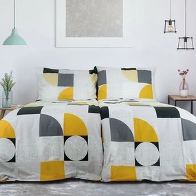 Lenjerie de pat bumbac creponat B.E.S. Petrovice Top Class Geometries, 140 x 200 cm, 70 x 90 cm