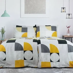 Lenjerie de pat bumbac creponat B.E.S. Petrovice Top Class Geometries, 140 x 200 cm, 70 x 90 cm