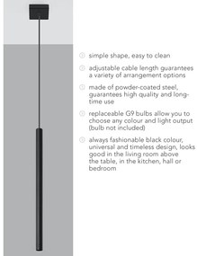 Lustră Nice Lamps Fideus Single, negru