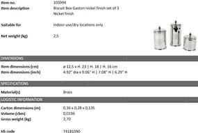 Set de 3 cutii pentru biscuiti design LUX Gaston, nickel 103994 HZ
