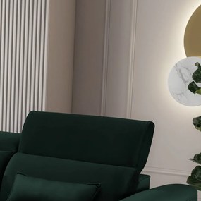 Colțar verde închis extensibil/cu spațiu de depozitare cu tapițerie din catifea (cu colț pe partea stângă/cu șezlong) Foble – ELTAP