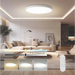 Immax NEO 07316L-LED Plafonieră dimabilă SEMPLICI 128W/230V Ø100 cm Wi-Fi Tuya albă + telecomandă