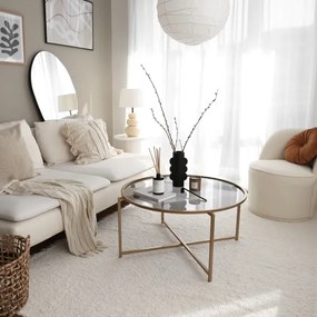 Măsuță de cafea SUN 40x83 cm auriu/transparent