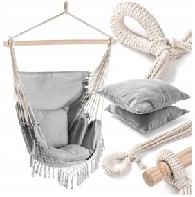 Scaun suspendat gri PALAK cu suport negru