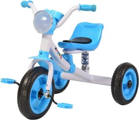 Tricicleta cu pedale NOVOKIDS™ Felix Trike ,Cu melodii si lumini, Max 20 kg, Suspensie spate, Roti din cauciuc EVA, Cadru metalic, Albastru