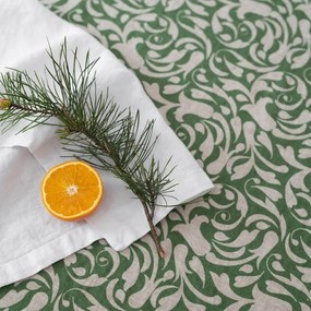 Prosop de vase din in 45x65 cm Evergreen Damask – Linen Tales