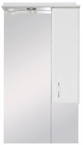 Dulap suspendat pentru baie Bianca Plus 55, alb lucios, deschidere pe dreapta