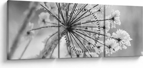 Tablou - Floare în timpul iernii (cu ceas) (90x30 cm)