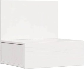 vidaXL Noptieră cu sertar Alb 42 x 32,5 x 40 cm Lemn masiv de pin