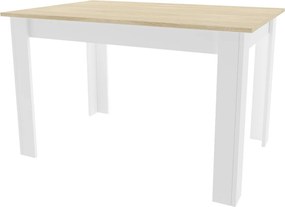 OFERTA Masă de dining albă cu blat în decor stejar sonoma MADO 120x80 Clasa II