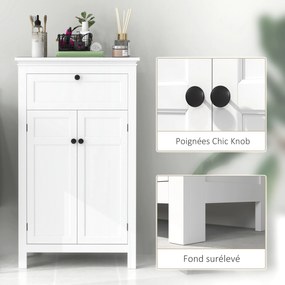 HOMCOM Mobilă de baie cu sertar și rafturi reglabile, dulap depozitare pe picioare, înălțime 102,5 cm, alb | Aosom Romania