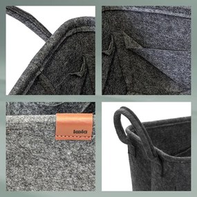 Coș de depozitare cu mânere Kela Fay, 35 x 25 cm, gri închis