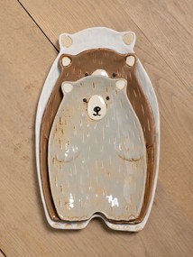 Set 3 platouri din ceramica, in forma de urs, Bear