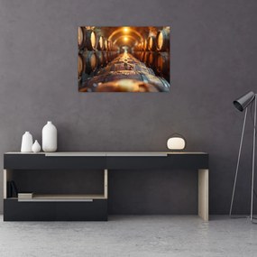 Tablou pe sticlă - Pivniță de vinuri (70x50 cm)