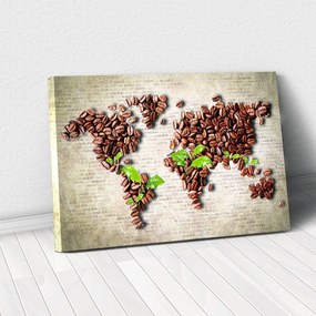 Tablou Canvas - Coffee beans world 80 x 125 cm