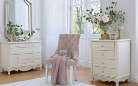Scaun lemn masiv Dining Paris Blue/Beige, 56 × 65 × 98 cm - Beige