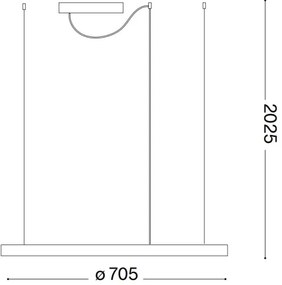 Ideal Lux - Lustră LED suspendată pe cablu ORACLE SLIM LED/37W/230V 4000K Ø 70 cm alb
