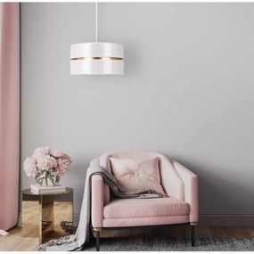 Lustră pe cablu Duolla DUO 1xE27/15W/230V d. 40 cm alb/auriu