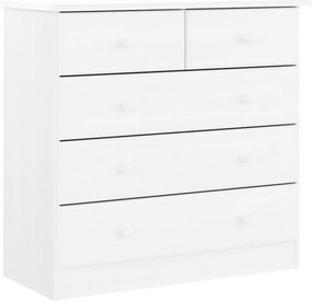 vidaXL Comodă cu sertare ALTA, alb, 77x35x73 cm, lemn masiv de pin