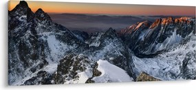 Tablou - Răsărit de soare în munți (120x50 cm)