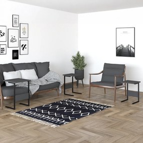 Masă pliantă Sali Black, 3 buc