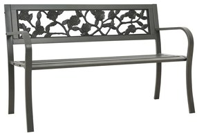 312038 vidaXL Bancă de grădină, gri, 125 cm, oțel