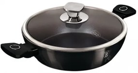 Cratiță marmorată cu capac 28 cm, 3.8 L – Berlinger Haus Black Vintage LP-KL-135P, cu aspect retro și strat antiaderent, design deosebit