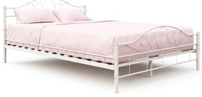 Cadru pat metalic Mimi cu grilaj cadou-alb-140x200cm