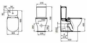 Vas wc pe pardoseala Ideal Standard Tesi alb mat