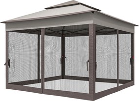 Outsunny pavilion pliabil cu pereți laterali, gri, 3,25 x 3,25 x 2,7 m | Aosom Romania