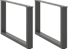 vidaXL Picioare pentru măsuță de cafea în formă de U, 2 buc., antracit, 70x(42-43) cm, oțel