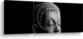 Tablou - Buddha, portret (cu ceas) (90x30 cm)