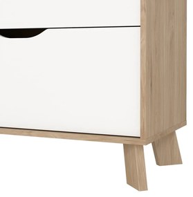 Comodă albă-în culoare naturală cu aspect de lemn de stejar 79x92x40 cm Ikast – Tvilum
