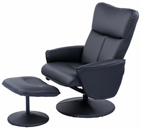 Fotoliu din imitatie de piele leandra negru