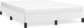 vidaXL Cadru de pat, alb, 140x190 cm, piele ecologică