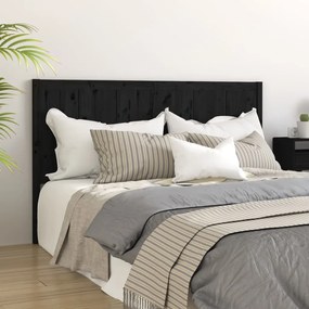 Tablie de pat, negru, 145,5x4x100 cm, lemn masiv de pin Negru, 145.5 x 4 x 100 cm, 1