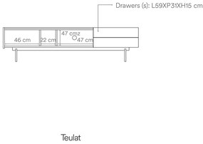 Comodă TV bej-natural cu aspect de lemn de stejar 180x45 cm Otto – Teulat