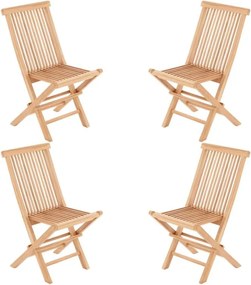 Scaun pliabil din tec din lemn 4x , DIVERO