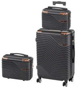 TraveLux Urban XIII gurulós bőrönd szett fekete