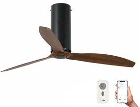 Ventilator de tavan FARO 32037WP TUBE FAN M negru/maro d. 128 cm SMART + telecomandă