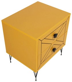 Noptiera Glynn Nightstand, Crem, 40x55x50 cm