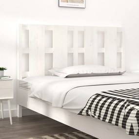 Tablie de pat, alb, 125,5x4x100 cm, lemn masiv de pin 1, Alb, 125.5 x 4 x 100 cm