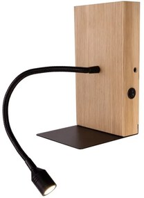 Spot-Light 5722174 - Aplica de perete LED LECTOR LED/2,5W/230V USB stejar