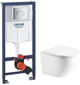 Set cadru ascuns cu buton de acționare Grohe Solido 38981000, set Vas+capac soft close Hagser Beno HGR20000042