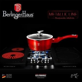 RESIGILAT - Oală marmorată 16 cm cu capac, 1.2 L Berlinger Haus BH 1525N, Burgundy Metallic Line, antiaderentă