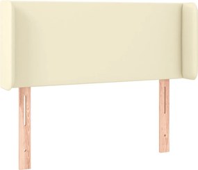 vidaXL Tăblie de pat cu aripioare crem 103x16x78/88 cm piele ecologică